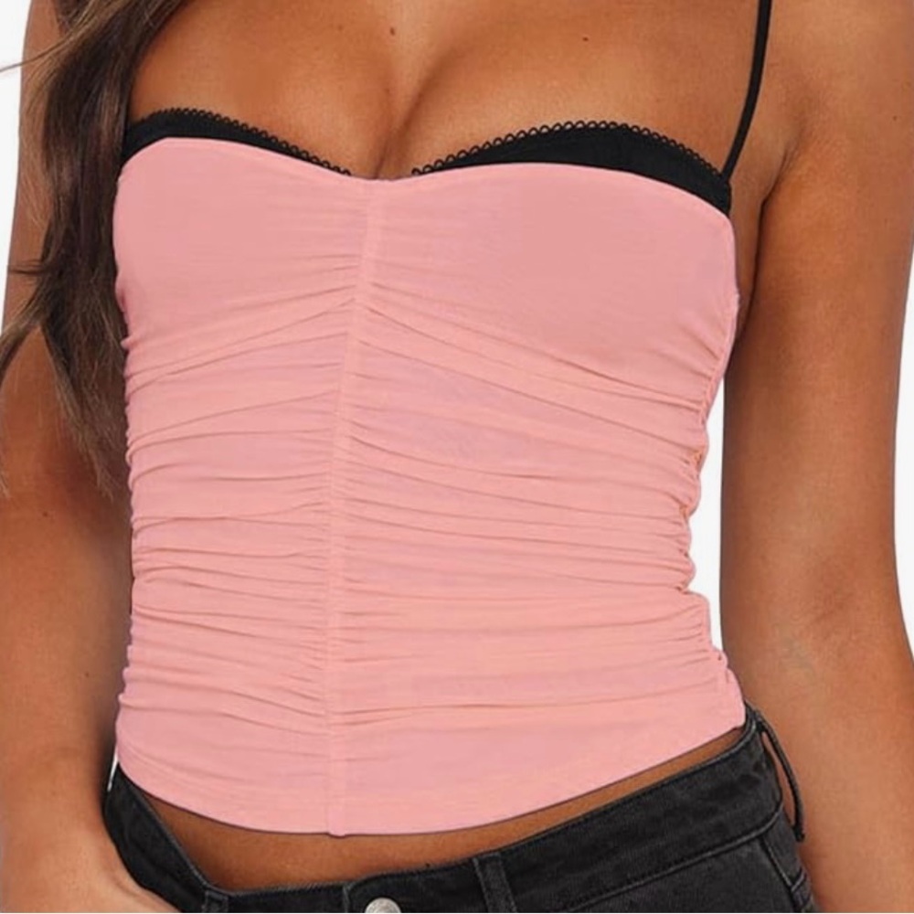 Elegant Pink Ruched Women's Top